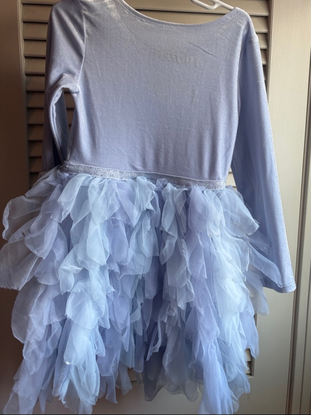 Disney Light Blue Frozen Elsa Tulle Ruffle Dress - Picture 4 of 6